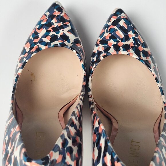 Nine West Flax Patent Pointed Toe Pumps Blue Pink Black - Picture 2 of 16